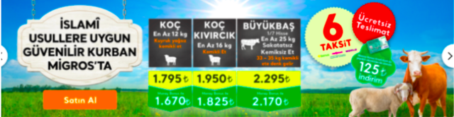 Migros kurbanlık fiyatları 2021 küçükbaş koyun fiyat listesi - Resim: 0