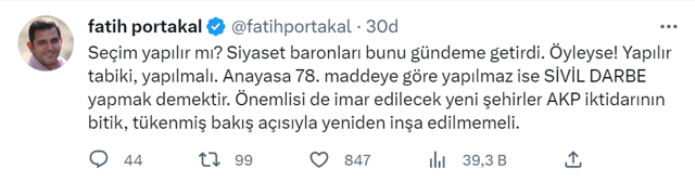 'Seçim ertelensin' diyen Bülent Arınç'a Fatih Portakal'da cevap: 'Bu ülke Kurtuluş Savaşı'nda bile seçim yaptı' - Resim: 0