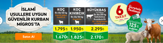Migros kurbanlık fiyatları 2021 büyükbaş/küçükbaş hisse fiyatı - Resim: 0