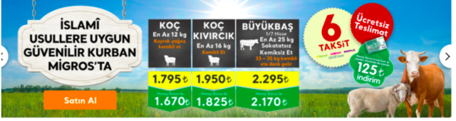 Migros kurban fiyatları 2021 küçükbaş/büyükbaş fiyat listesi - Resim: 0