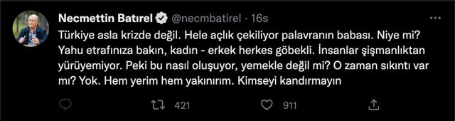 Şakkadanak Necmettin Batırel'den olay çıkış! 'Türkiye krizde değil kadın erkek herkes göbekli' - Resim: 0