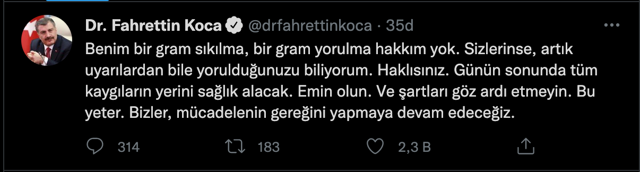 Sağlık Bakanı Fahrettin Koca: Siz yoruldunuz biliyorum ama benim yorulma hakkım yok - Resim: 0