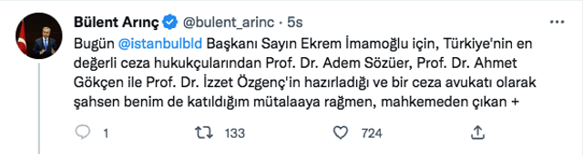 Ekrem İmamoğlu kararına Abdullah Gül, Bülent Arınç ve Hüseyin Çelik'ten tepki! Türkiye'ye haksızlık... - Resim: 1