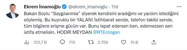 Ekrem İmamoğlu'ndan Süleyman Soylu'ya zehir zemberek cevap! İki kez haddini bildirdim! Ceketini al evine git otur - Resim: 0