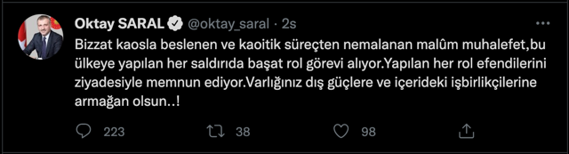 Cumhurbaşkanı Başdanışmanı Oktay Saral'dan muhalefete çok ağır sözler - Resim: 1
