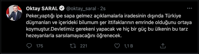 Beştepe'den Sedat Peker açıklaması! Şer odaklarının emrinde olduğunu kanıtladı - Resim: 0