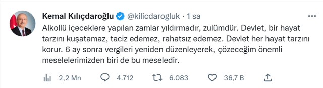 Kemal Kılıçdaroğlu'ndan alkole zam tepkisi! Bu zam zulümdür, yıldırma çabasıdır - Resim: 0