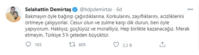 Selahattin Demirtaş, Kılıçdaroğlu'na destek verdi: Türkiye 5’li çeteden büyüktür - Resim: 0