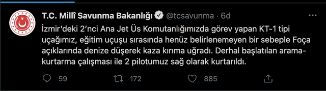 Son dakika! İzmir Foça'da askeri eğitim uçağı düştü 2 pilot sağ kurtuldu - Resim: 0