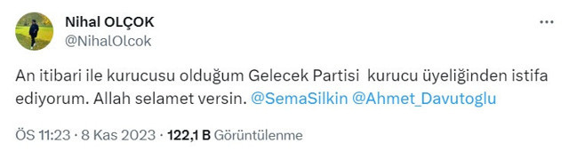 Nihal Olçok, kurucusu olduğu Gelecek Partisi'nden istifa etti! Nihal Olçok kimdir? - Resim: 0