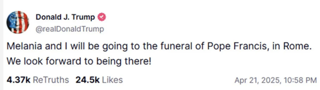 ABD Başkanı Trump, Papa Franciscus'un Roma'daki cenaze törenine katılacak - Resim: 0