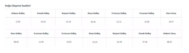 Doğu ekspresi bilet al 2021 fiyatları Doğu ekspresi nereden kalkıyor? - Resim: 1