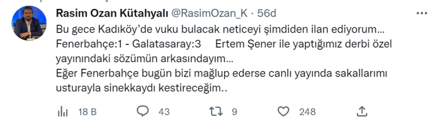 Rasim Ozan Kütahyalı'dan bomba Fenerbahçe-Galatasaray derisi iddiası! Bizi yenerlerse usturayla... - Resim: 0