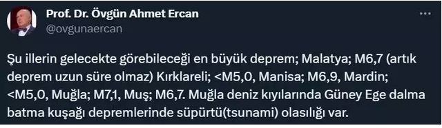 Ahmet Ercan deprem sonrası bu illere tsunami uyarısında bulundu! - Resim: 0