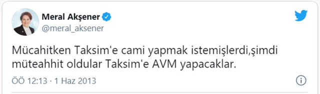 Meral Akşener'in Taksim Camii paylaşımı olay oldu - Resim: 0