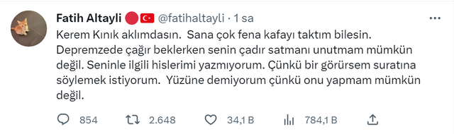 Fatih Altaylı "Sana çok fena kafayı taktım bilesin" dedi! Kızılay Başkanı Kerem Kınık unutulmuyor - Resim: 0