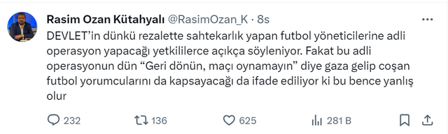 Rasim Ozan Kütahyalı'dan şok çıkış! 'Süper Kupa rezaleti' nedeniyle futbol yöneticilerine operasyon yapılacak' iddiası - Resim: 0