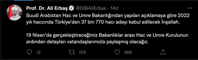 Ali Erbaş müjdeyi verdi! 2022 yılında Türkiye'den 37 bin 770 kişi hacca gidecek - Resim: 0