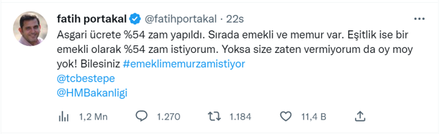 Fatih Portakal kendi emekli maaşına yüzde 54 zam istedi! Yoksa AK Parti'ye oy moy yok - Resim: 0