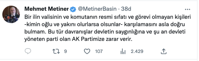Mehmet Metiner'den Binali Yıldırım'ın oğlu Erkam Yıldırım'a tepki! AK Partiye zarar verir... - Resim: 0