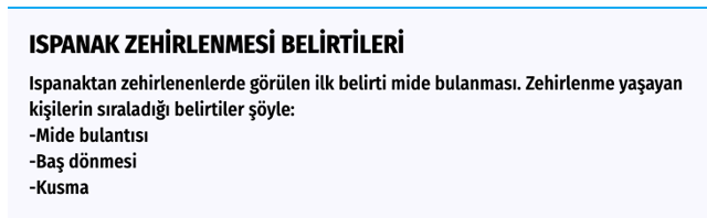 Ispanak zehirlenmesi belirtileri baş dönmesi ve kusmaya dikkat! - Resim: 0