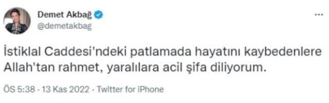 Beddualar yağdırdı! Ünlü isimlerden İstiklal Caddesi'ndeki patlamaya tepki paylaşımları! - Resim: 3