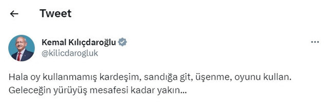 Kemal Kılıçdaroğlu'ndan dakikalar kala flaş çağrı: "Geleceğin yürüyüş mesafesi kadar yakın..." - Resim: 0