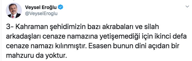 Geç kaldığı için şehit cenazesi ikinci kez kılındı denildi! Veysel Eroğlu'ndan açıklama - Resim: 1