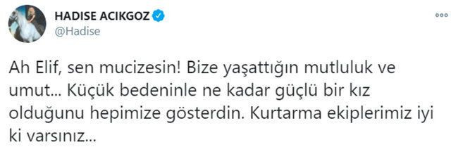 Enkazdan 65 saat sonra çıkarılan 3 yaşındaki Elif için bakın neler yazdılar - Resim: 2