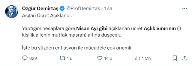 Özgür Demirtaş yeni asgari ücreti beğenmedi! 'Hesap yaptım Nisan'da açlık sınırının altında kalacak' - Resim: 0