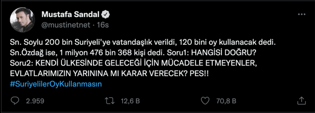 Mustafa Sandal ile AK Partili Yılmaz Tunç arasında Suriyeli tartışması! Sosyal medya sallandı - Resim: 0