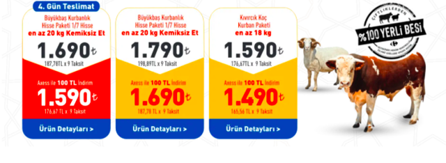 Carrefoursa kurbanlık fiyatları 2020 Büyükbaş hisse fiyatı kaç para - Resim: 0