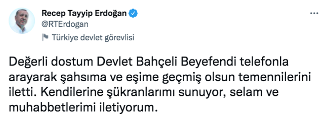 Erdoğan'ın koronavirüse yakalandığını öğrenen Devlet Bahçeli hemen aradı - Resim: 1