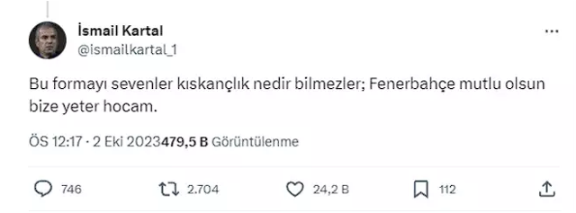 İsmail Kartal'dan Rıdvan Dilmen'e cevap! İki Fenerbahçelinin diyaloğu dikkat çekti - Resim: 1