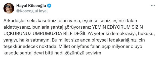 Oyuncu Hayal Köseoğlu'ndan bazı sanatçılara İmamoğlu tepkisi: Seks kasetiniz varsa - Resim: 0