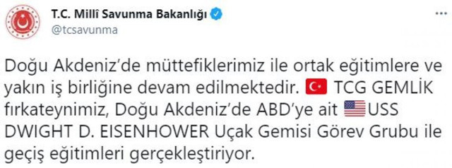 Türkiye, Doğu Akdeniz'de ABD ile geçiş eğitimi yaptı - Resim: 0
