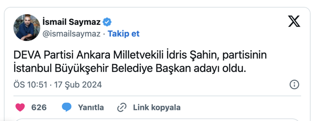 İmamoğlu'na bir rakip daha! DEVA Partisi'nin adayını sosyal medyadan duyurdu - Resim: 0