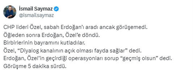 CHP lideri Özgür Özel Cumhurbaşkanı Erdoğan'ı aradı! Görüşme 5 dakika sürdü - Resim: 0