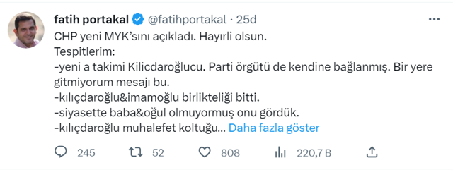 Ekrem İmamoğlu'nun sınıf arkadaşı Fatih Portakal'dan flaş iddia! Ekim'de İmamoğlu aday olur - Resim: 0