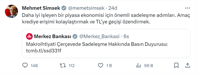 Merkez Bankası'ndan önemli adım: Krediye erişim kolaylaştırıldı! Mehmet Şimşek: Hedef TL'ye geçişi özendirmek - Resim: 0