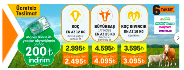 Büyükbaş Migros kurbanlık 2022 hisse fiyatları kaç para taksit oluyor mu? - Resim: 0