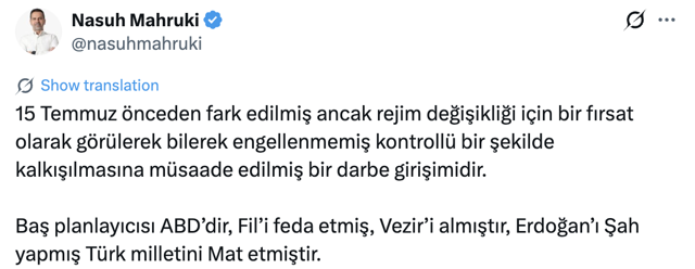 Nasuh Mahruki tutuklandı! 15 Temmuz paylaşımı sonrası gözaltına alınmıştı - Resim: 0