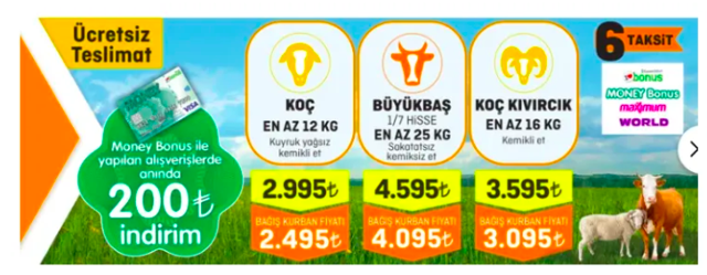 Büyükbaş Migros kurbanlık 2022 hisse fiyatları kaç para taksit oluyor mu? - Resim: 0