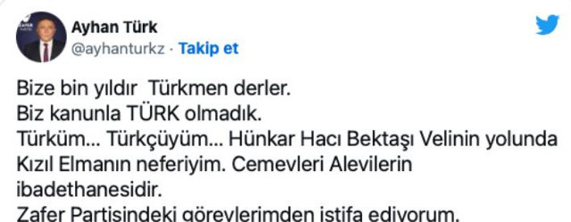 Ümit Özdağ'ın cemevi sözleri kriz çıkardı: Genel Başkan Yardımcısı Ayhan Türk istifa etti - Resim: 0