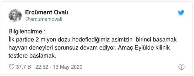 Ercüment Ovalı'dan koronavirüs aşısı açıklaması! Dostlara müjde ak ve kara trollere... - Resim: 0