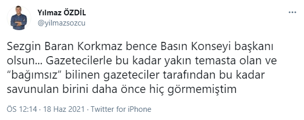 Yılmaz Özdil'den Sezgin Baran Korkmaz paylaşımı - Resim: 0
