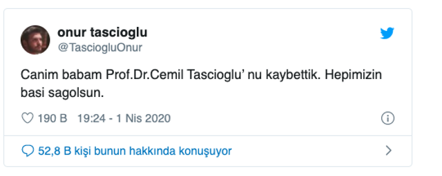Cemil Taşçıoğlu kimdir kaç yaşında dahiliye profesörü aslen nereli? - Resim: 1