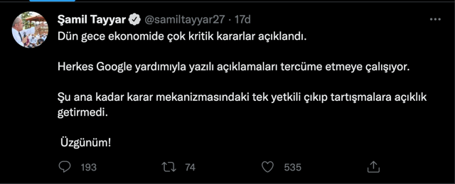 AK Parti MKYK üyesi Şamil Tayyar'dan hükümete eleştiri! 'Üzgünüm...' - Resim: 0