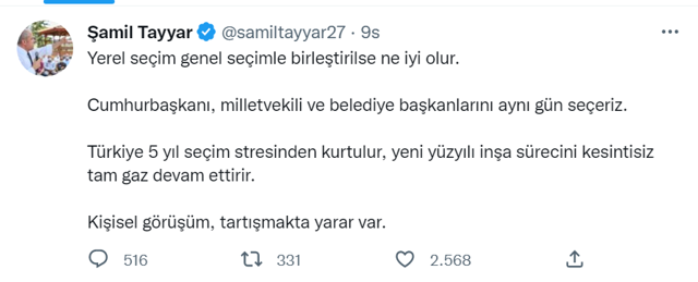 AK Parti'den yerel seçimle genel seçim birleştirilsin' çağrısı! Şamil Tayyar ne dedi? - Resim: 0