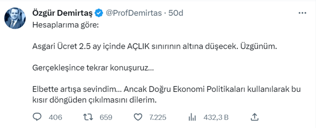 Özgür Demirtaş'tan asgari ücret hesabı! 2.5 ay sonra açlık sınırının altında kalacak - Resim: 0